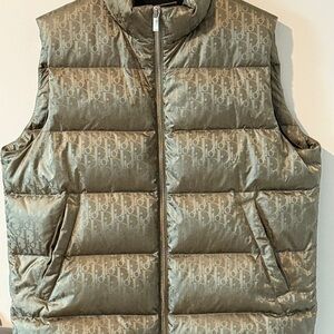 Dior Men's Khaki Monogram Puffer Vest